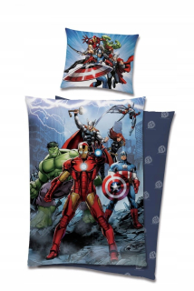Bavlnená posteľná bielizeň 160x200+1p70x80 Avengers