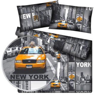 Posteľná bielizeň v šedom odtieni mesta New York 160x200