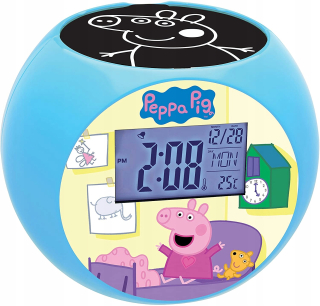 Projektorová lampa Kids Pepa Pig Clock s budíkom