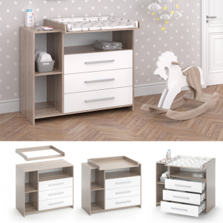 Deti prebaľovací stôl, Biela Sonoma Cabinet Trpel of Secuers