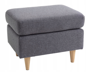 Pouf Pouf 61x46 šedá na drevených nohách