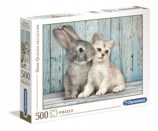 Puzzle 500 El. Mačka s králikom K-35004