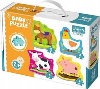 Puzzle detské klasické zvieratá v dedine Trefl 36070