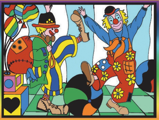Colorvelvet sfarbenie knihy Puzzle Clown 30x40 cm