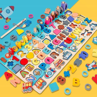 Puzzle Board Počet Číslo hry na poznanie abecedy