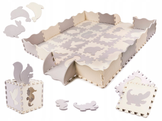 Penná puzzle rohož / playpen pre deti 36el. šedý