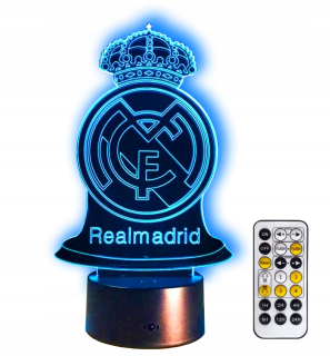 Real Madrid 3D LED nočná lampa darček + diaľkové ovládanie