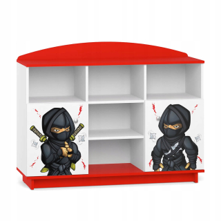 Boy's BookCase Fairy Tale BC06 Ninja Red White