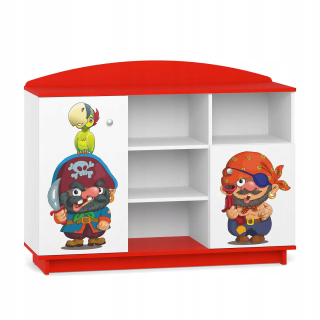 Boy's Room Bookcase Fairy Tale BC05 Red White