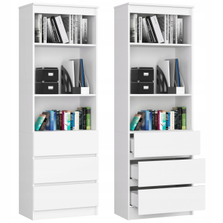 Knižná kniha pre mládež 60 cm 3SZ 2P biela