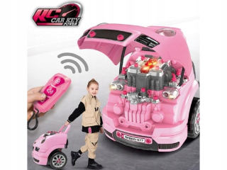 Ružové auto pre začatie detí