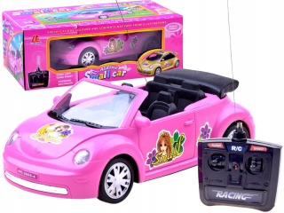 Ružovo riadený automobil kabriolet