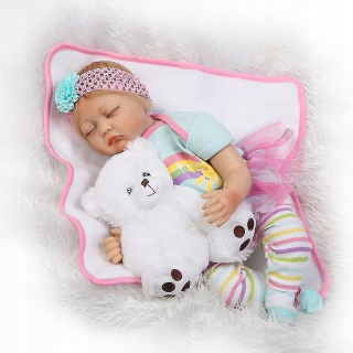 Reborn Baby Dolls Docka Mjukt Silicon 22 ''/55 cm