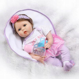 Reborn Baby Dolls Docka Mjukt Silikon 55 cm realis