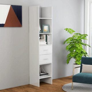 Knižná knižnica, High Gloss, White, 40x35x180