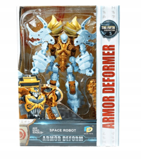 Robot Armor deform transformuje mers dinosaur zlatý