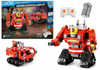 Robot vyrobený z blokov R/C 2,4G 527 prvkov červené