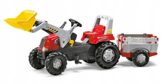 Rolly Toys RT Rator s lyžičkou a červeným prívesom