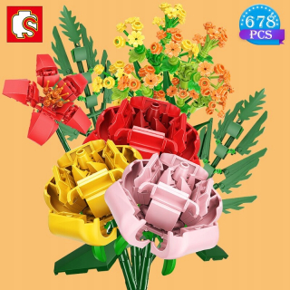 Sembo nápady DIY Romantické kytice stavebné bloky