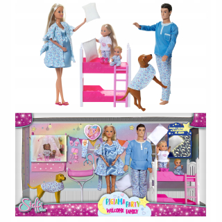 Rodina Simba Doll Steffi s deťmi v pyžame
