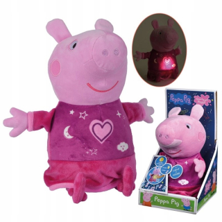 Maskot prasiatka SIMBA Peppa s uspávankou a lampou P
