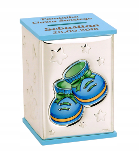 Piggy Bank Silver Gravírovanie darček pre rok krstu