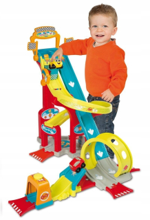 Smoby Vroom Planet 2 Tór Garage MegaJump + 2 autá