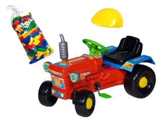 ROBUSTNÝ TRAKTOR TRAKTOR NA PEDÁLY AUTO, PRILBA
