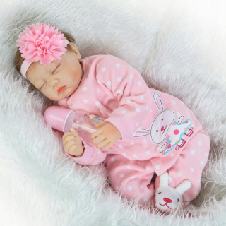 Spal Reborn Doll ako skutočné dieťa 55 cm