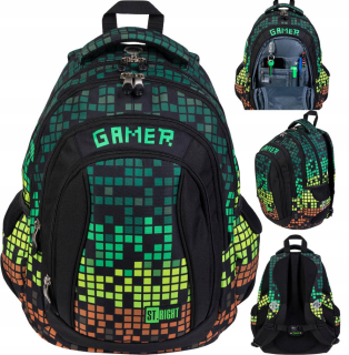 St.right School Backpack Pixel Gamer 4 Kom