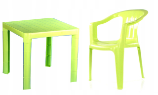 Stôl so stoličkou pre dieťa, zelený plast