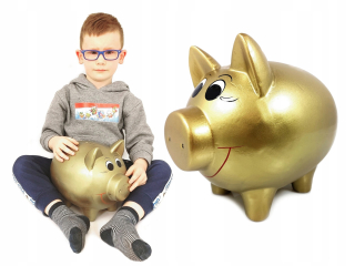 Piggy Bank Big Gold XXL Váš nápis (sk11z)