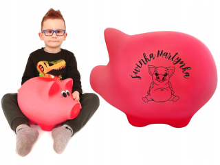 Piggy Piggy Bank Giant Pink + váš nápis (SK1)