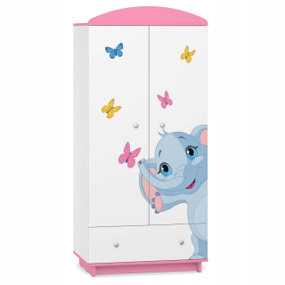 Detská šatníková rozprávka rozprávka W02 Elephant Pink UV Grafika