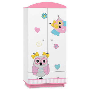 Detská šatníková rozprávka rozprávka W02 Owls Pink Graphics Print