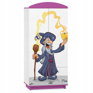 Detská šatníková rozprávka W03 Purple biele motívy