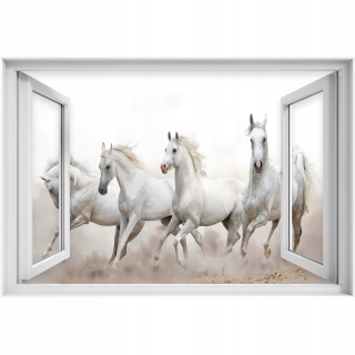 Samostatne 3D dýha arabské kone 90x60