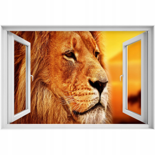 Self -adhézne 3D dýha Lion Cat 90x60