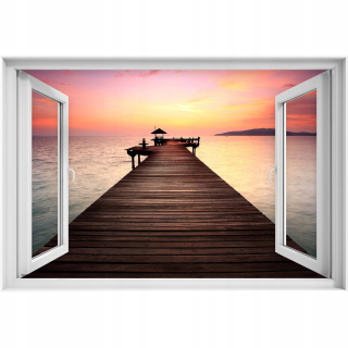 Samolepiace dyhované 3d okno Molo 90x60