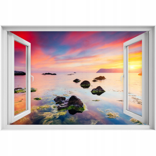 Samostatne 3D dýha Čierne more okno 90x60