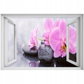Samostatne 3D dýha kamenné okno Orchida