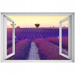Seba -adhézne 3D Dýha okno levanduľa okna 90x60
