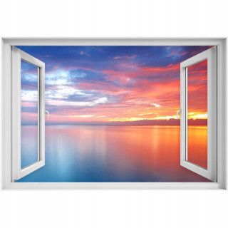 Samolepiace dyhované 3d okno Sunset 90x60