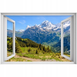 Samostatne 3D oknové Alpy 90x60