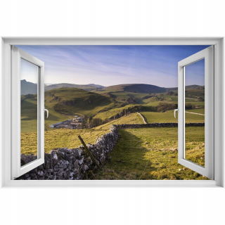 Self -Adhhesive 3D okn Chrome Hill 90x60