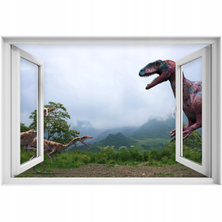 Self -adhézne 3D okno Dinosaury 90x60