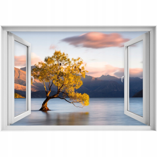 Self -adhézne 3D slepka na okno Strom Lake 90x60