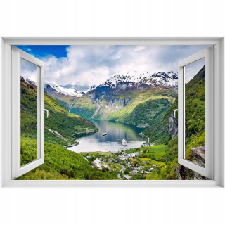 Self -adhézne 3D okno Fiord Nórsko 90x60