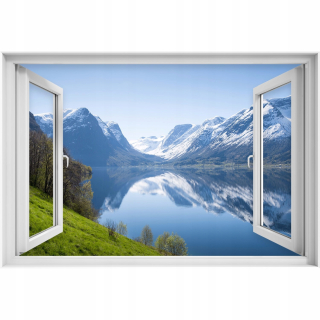 Self -adhézne 3D okenné nálepka Fiord v Nórsku