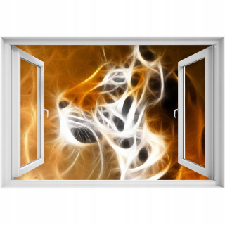 Self -adhézne 3D zberač okna Tiger Head 90x60